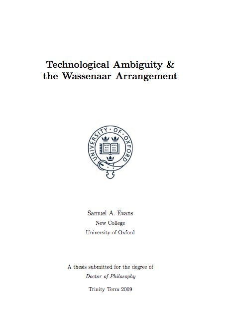 Thesis published on the Oxford Research Archive